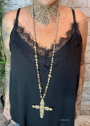 761 Nude cross necklace