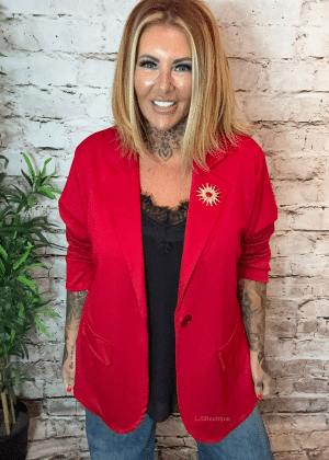 Smaller Alanna soft Scuba blazer best fits 12-18