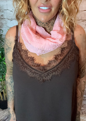 816 Gold hoops print magic scarf