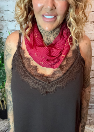 816 Gold hoops print magic scarf
