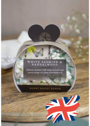 White Jasmine and Sandalwood Heart Guest Soaps