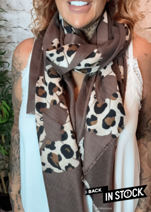 808 Brown Lip print scarf