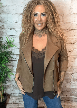 Lexi Faux suede biker jacket