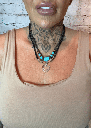 872 Rope necklace with heart