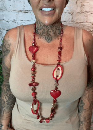 881 Red and gold necklace