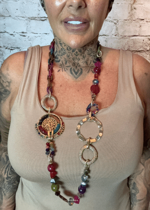 883 Multi-coloured Tree of life Necklace