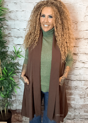 Polly waistcoat best fits 14-22 - Chocolate