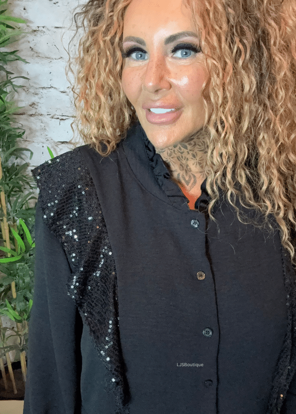 Celebrate sequin frilled top best fits 16-24 - Image 3