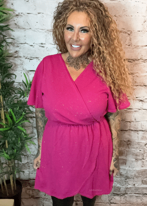 Fuchsia stardust wrap tunic- dress