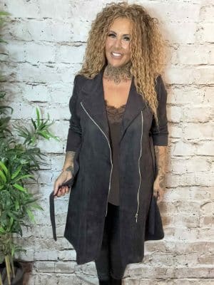 Taylor faux suede trench coat