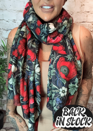 863 poppy and berry scarf