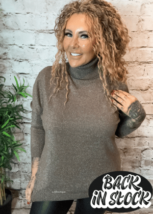 Misha sparkle polo neck jumper 12-20