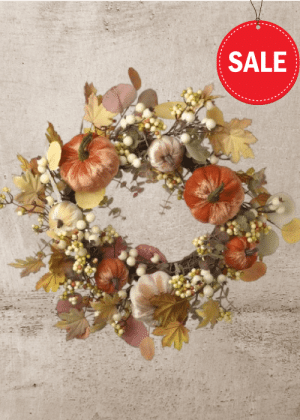 Pumpkin & Berry Autumn Wreath 50cm no returns on sale items
