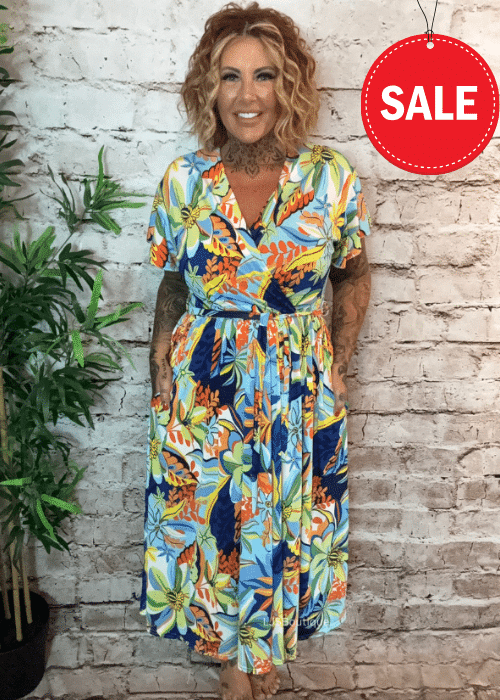 Journey Floral wrap dress best fits 14-24 no returns on sale items