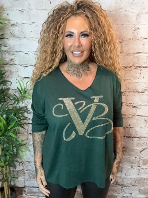 Inspired Sparkly L top best fits 14-22