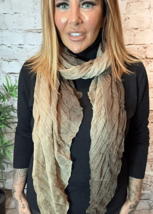 924 Ombre chocolate twist scarf