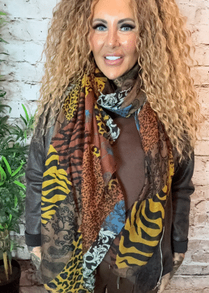925 Animal print scarf