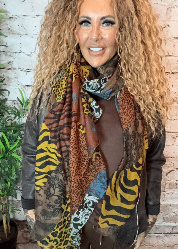 925 Animal print scarf