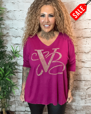 Inspired Sparkly L top best fits 14-22