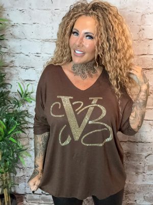 Inspired Sparkly L top best fits 14-22