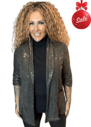 Sparkling Sequin Lightweight Blazer rose gold (NO RETURNS ON SALE ITEMS)