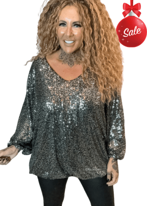 Glitz sequin top best fits 16-24 NO RETURNS ON SALE ITEMS