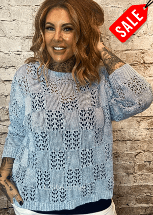 Juliette Crochet style knit jumper best fits 14-20 "No Returns On Sale Items"