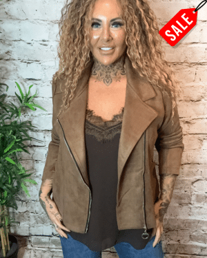 Lexi Faux suede biker jacket