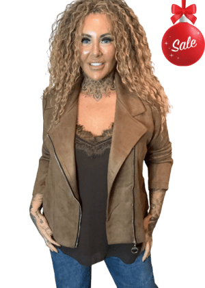 Lexi Faux suede biker jacket