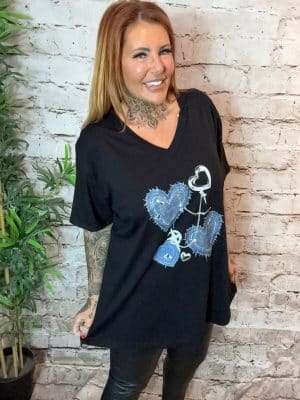 Hearty Dem V-neck T-shirt (SMALLER) best fits 12-20