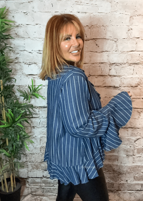 Hallie Frilled denim blouse best fits 12-18 - Image 3