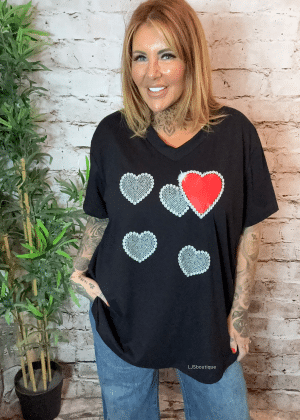 Heart felt V-neck T-shirt best fits 16-24