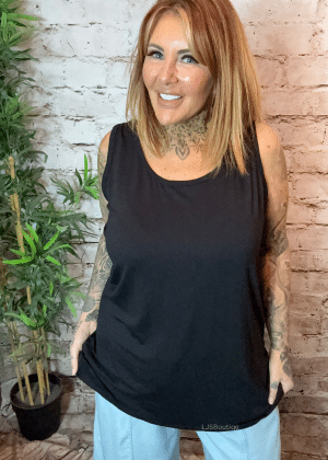Thea Vest top best fits 14-22 - Black