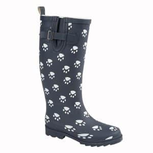 Navy Blue/Paw Print Wellington (Back order)