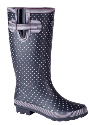 Mauve Polka Dot/Navy Print Wellington (Back order)