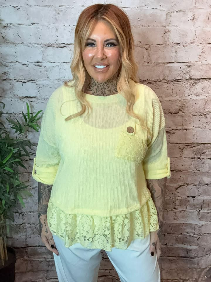 Olivia lace trim top Best Fits 14-22 - Image 3