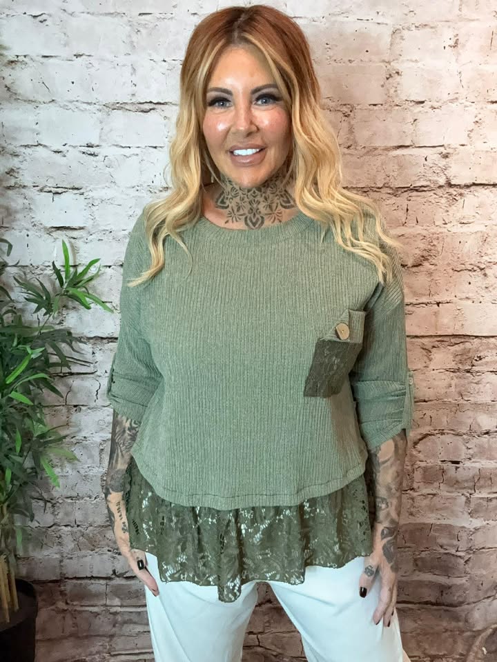 Olivia lace trim top Best Fits 14-22 - Image 7