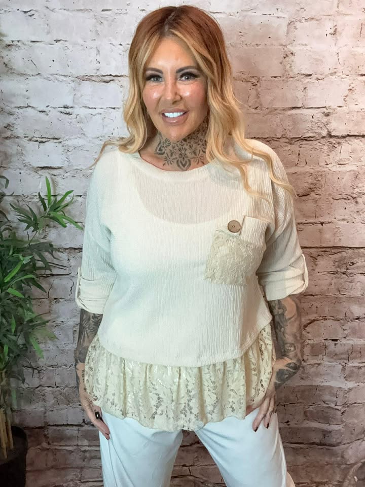 Olivia lace trim top Best Fits 14-22 - Image 6