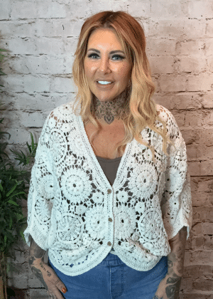 Isadora Crochet cardigan best fits 12-18