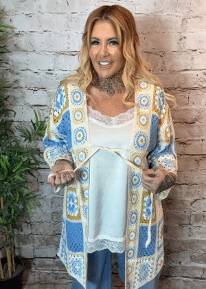 Florrie Crochet Tie-Front Shawl Best Fits 14-22