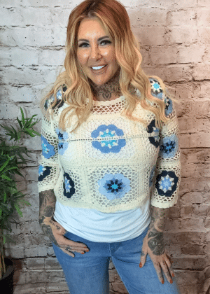 Millan Crochet cropped top best fits 8-16