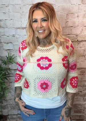 Millan Crochet cropped top best fits 8-16 (last one )