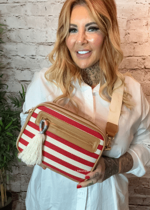 A270 Striped cross body bag