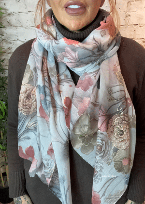 A285 Floral print scarf