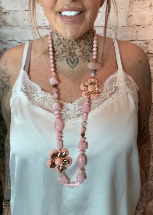 A289 Pink floral necklace