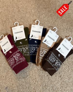 A031 Cotton socks with paisley print