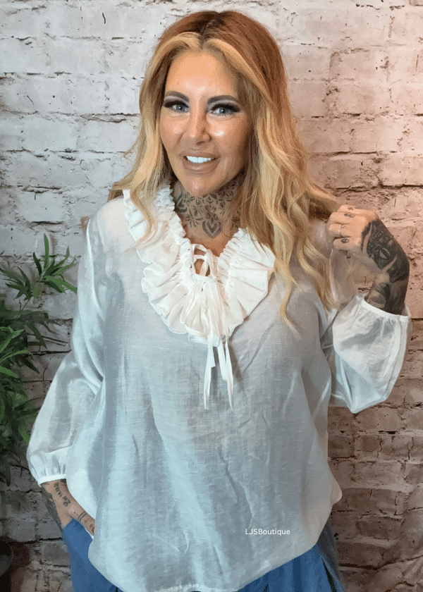 Darcie frilled blouse best fits 12-20 - Image 4