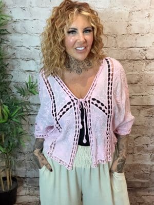 Addison Embroidered tie top 14-22