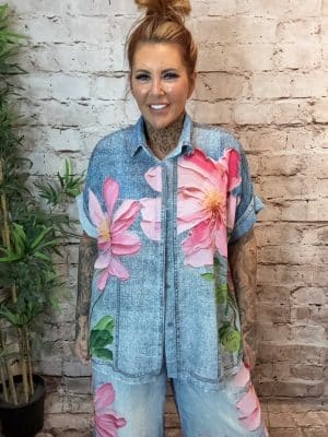 Lara denim effect shirt best fits 16-24