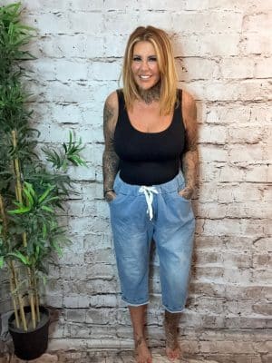 Magic light denim shorts